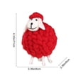 thumbnail image 3 of Red 4 Inch Handmade Boho Lint Sheep Ornament With Soft Textured Fabric For Tabletop Mantel Shelf Centerpiece Easter Spring Home Decoration, 3 of 7