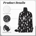 thumbnail image 5 of Chest Bag Dual Pocket 11.8×7.7×2.4in Waterproof Double-Pocket Large Capacity With No Inner Pouch Pockets And Double Drawstrings Black Background Of Cactus, 5 of 8