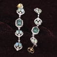 thumbnail image 2 of Natural Emerald Opal,Diamond Gemstone 925 Sterling Silver Earrings, 2 of 3