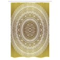 thumbnail image 1 of Gold Stall Shower Curtain, Ombre Mandala Flower Pattern Golden Queen Inspired Ethnic Prints Hippie Design, Fabric Bathroom Set with Hooks, 54W X 78L Inches, Gold and White, by Ambesonne, 1 of 1