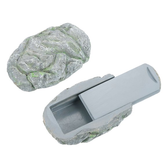 Uxcell Fake Rock Hidden Key Box, Hide Spare Key Waterproof Key Hider, Gray