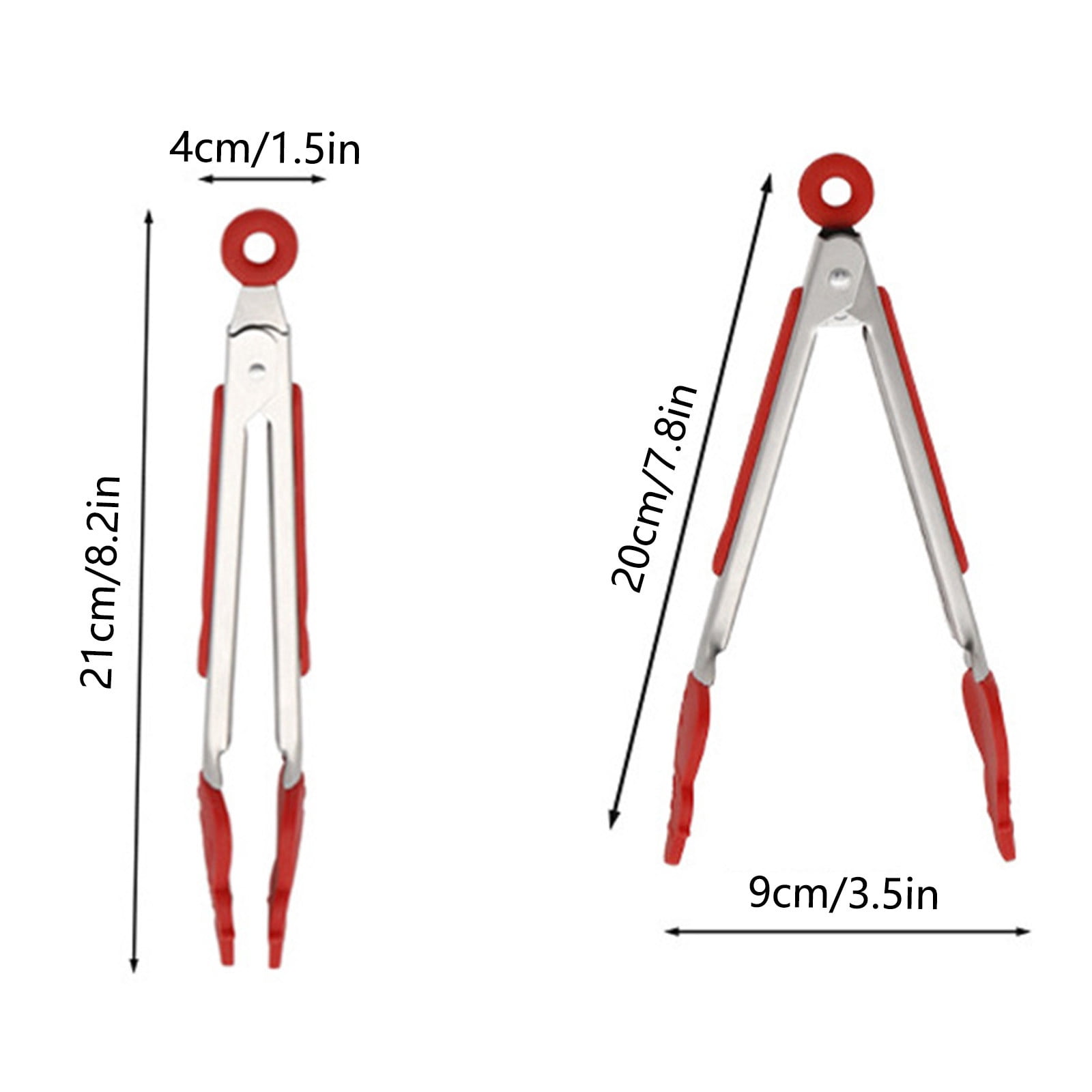 Silicone Christmas Stainless Steel 7inch Food Tongs For Baking And Cooking
