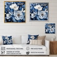 thumbnail image 4 of Designart "Seasonal Flowers In Watercolor Blues And Whites II" Flowers Floater Framed Canvas Wall Art, 4 of 5