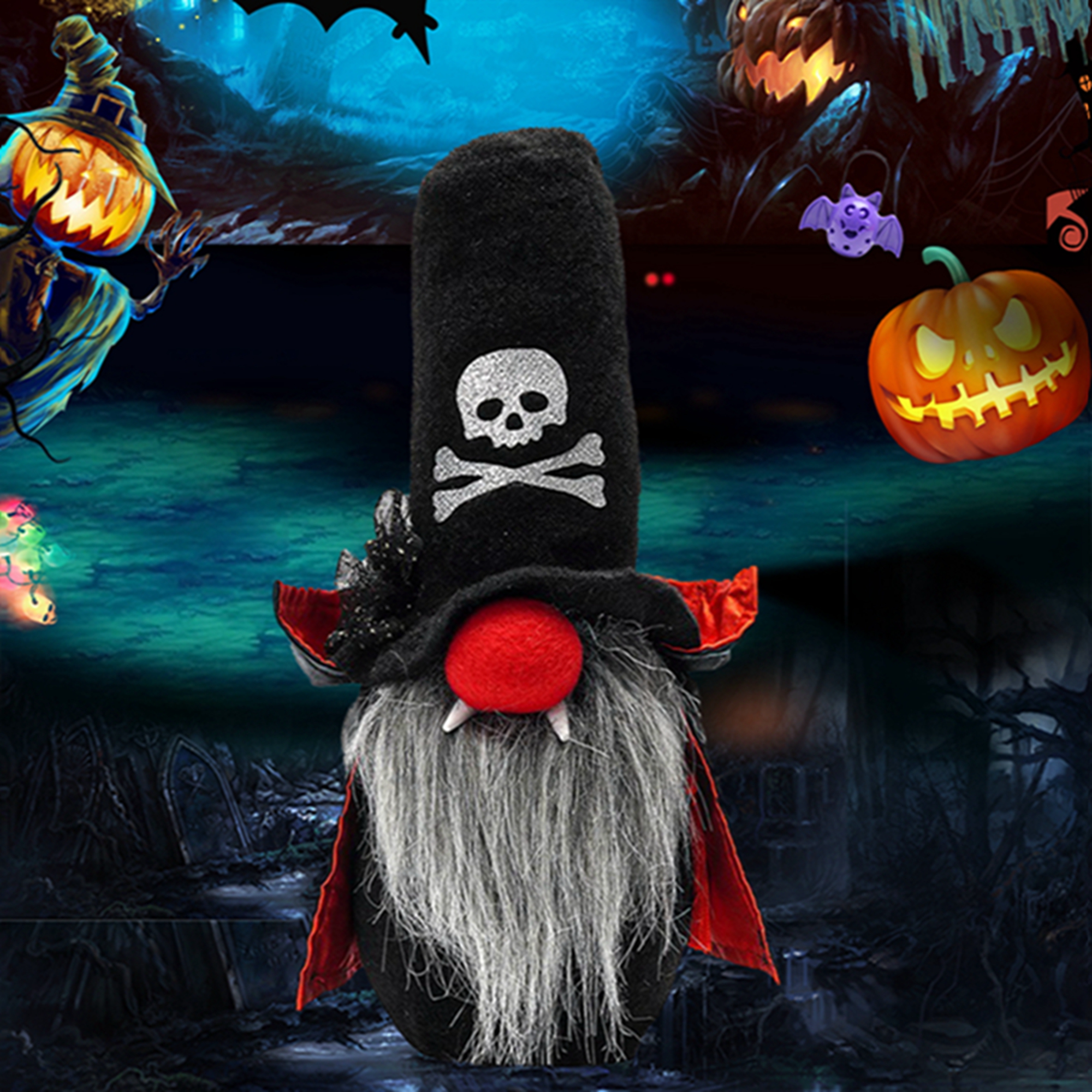 Votuleazi Halloween Decorations Light Up Gnome Cookie Jar Candy