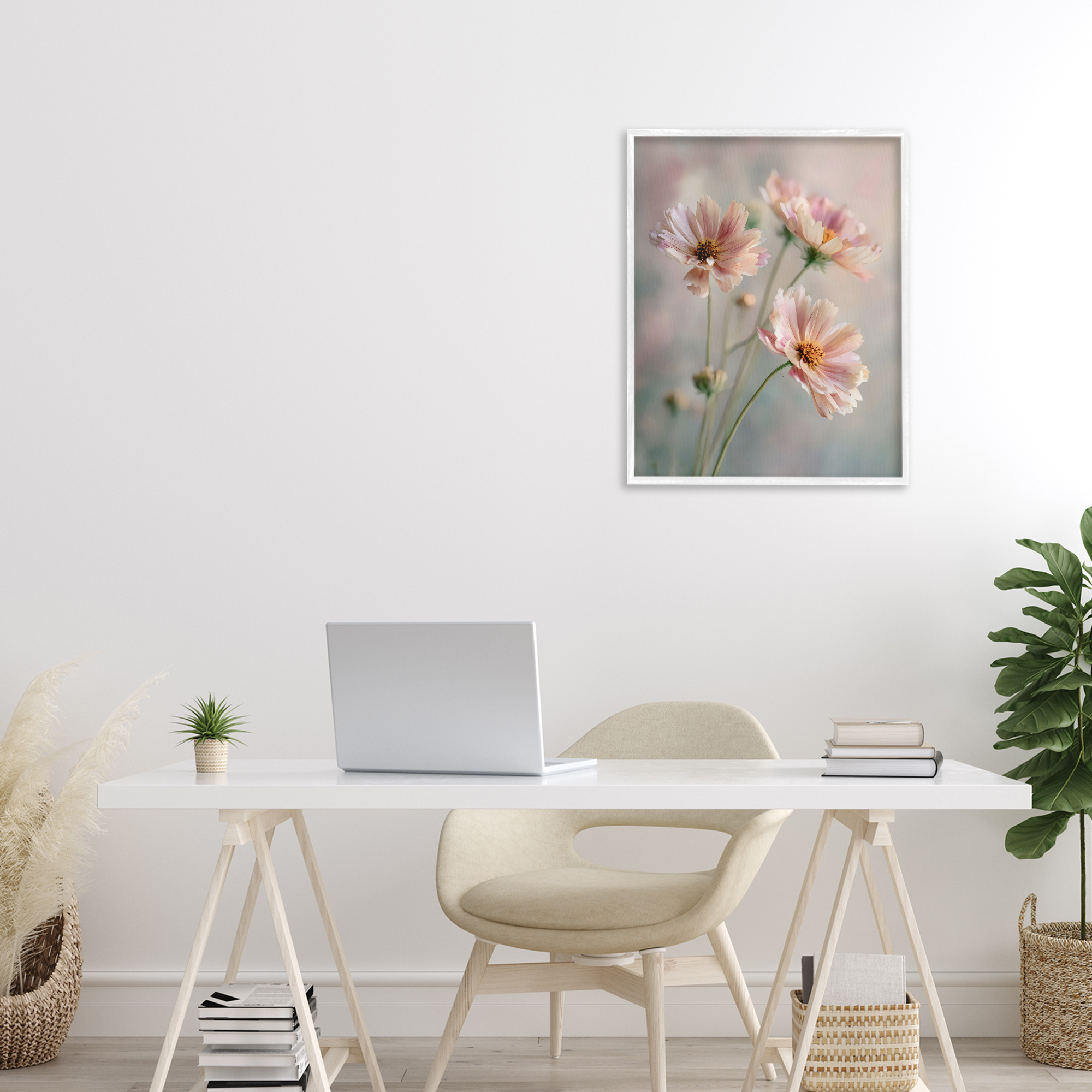 Stupell Industries Pink Daisies Close Up White Framed Giclee Art, design by Franklyn Gregory