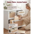 thumbnail image 5 of LAZZO File Cabinet with Lock, 4-Drawer Rattan-Front Wood Filing Cabinet for Letter, Legal, A4 and F4 Files, White, 5 of 7
