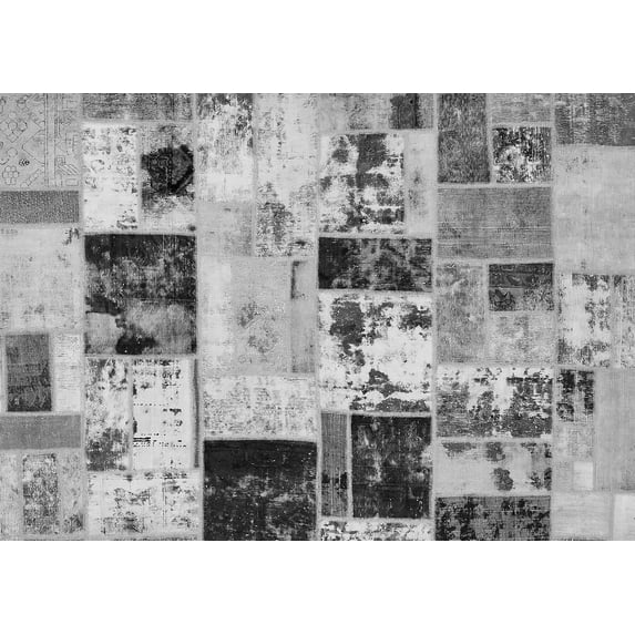 Ahgly Company Indoor Rectangle Patchwork Gray Transitional Area Rugs, 8' x 10'