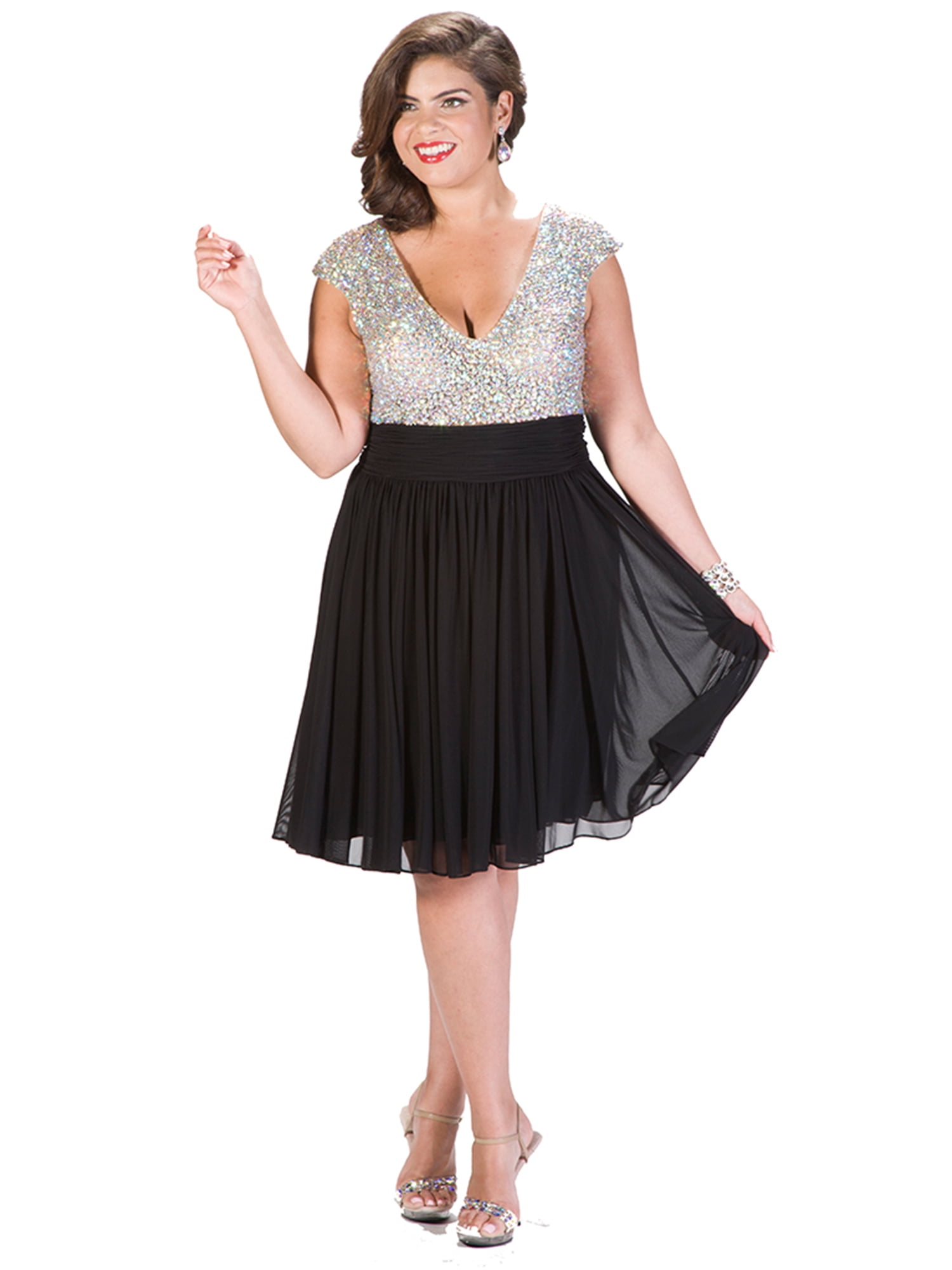 plus size bling dress