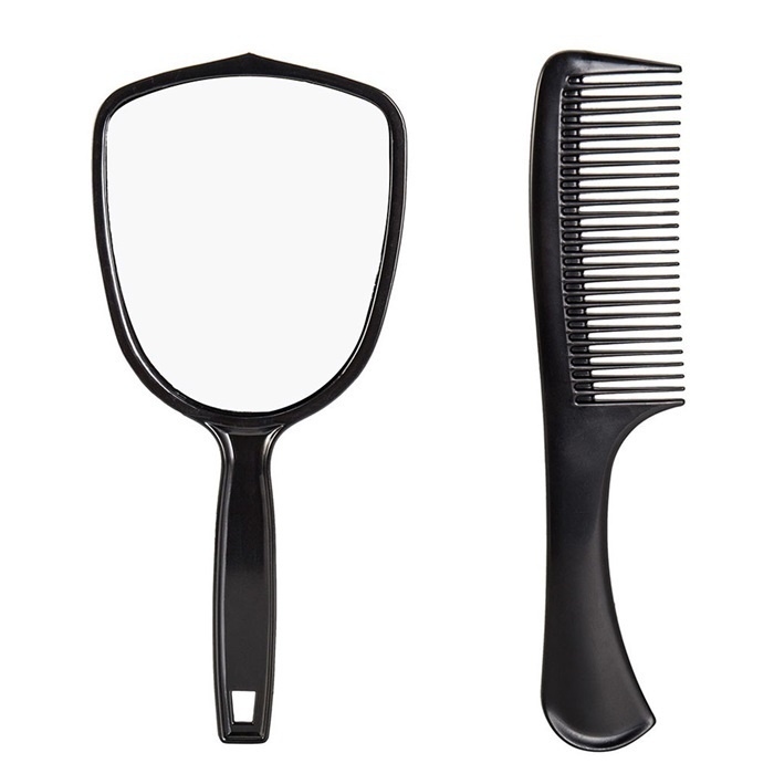 5Pcs Salon Hair Comb + Mirror Set With Hairbrush Modelling Holder Styling Tool - image 4 of 12