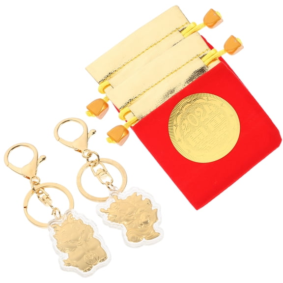 Toyvian 1Set Dragon Keychain with Assorted Colors Stainless Steel and Cloth for Bag Hanging Decor