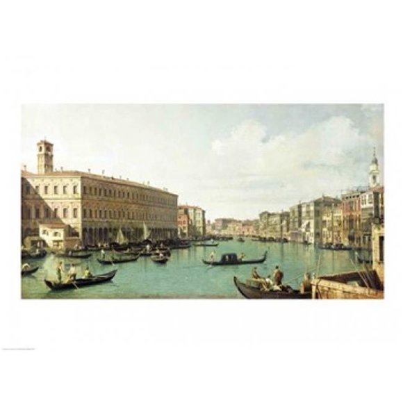 Posterazzi BALXIR210324LARGE The Grand Canal From The Rialto Bridge Poster Print by Giovanni Antonio Canaletto - 36 x 24 in. - Large