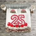 thumbnail image 3 of Ambesonne Party Quilted Bedspread Set 3 Pcs, Chocolate Cherry Cake, Queen Size, Red Cream Brown, 3 of 3