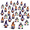 Halloween-30 Pcs, variant on 30 Mini Figurines Miniature Table Decoration