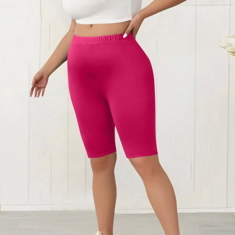 CheerKidz Plus Size Women's Yoga Shorts High Waist Elastic Band