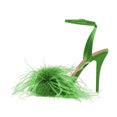 thumbnail image 2 of XYD Women Open Toe Feather Sandals Adjustable Strap Buckles High Stiletto Heels Wedding Party Summer Shoes Size 15 Green, 2 of 4