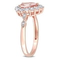 thumbnail image 2 of 1-1/2 Carat T.G.W. Morganite, White Topaz and Diamond-Accent 10kt Rose Gold Halo Ring, 2 of 4