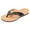 Black, variant on Ortho Flip Flops for Women Fashion Casual Snakeskin Design Leather Orthopedic Arch Support Flat Slip on Thong Comfortable Walking Slipper Sandals Black Size 9.5