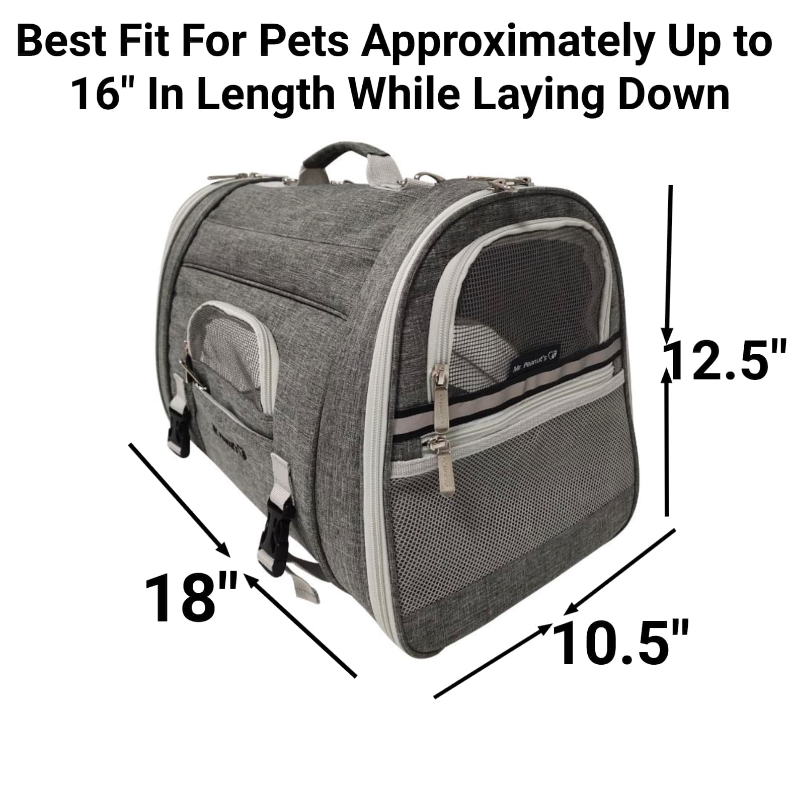 Mr. Peanut's Monterey Series Convertible Backpack Airline Approved Pet Carrier