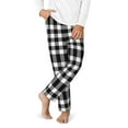 thumbnail image 2 of Xecao White And Black Plaid Print Teenagers' Pajama Pants Long Sleep Pants Soft Elastic Waist Pajama Bottoms Elastic waist with 2 Pockets 5-16 Years-XS(5-6), 2 of 6