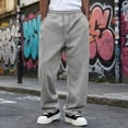 thumbnail image 2 of Uwinwear Baggy Sweatpants Men Casual Drawstring Waist,Elastic Waist Trousers Straight Leg Sweat Pants for Mens Loose Fit Joggers Sweatpants with Pockets,Light Gray,L, 2 of 6