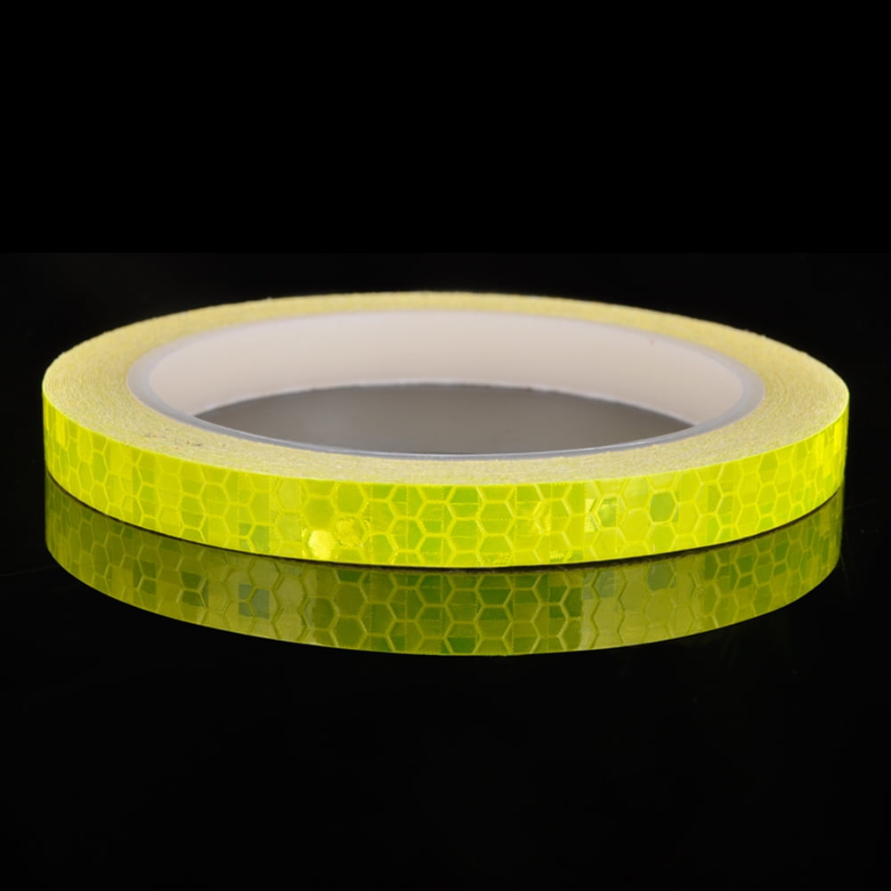 Fluorescent Bike Bicycle Cycling Motorcycle Reflective Sticker Safety Waterproof Wheel Rim Strip Decal Tape White
