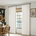 thumbnail image 2 of nch Pleated Thick Linen   ins 96 Inches Long 2 Panels for Living Room Bedroom, Memory Trained Pleat Drapes Light Filtering Nautral Birch Semi Sheer Window   ins Hooks Rings Back Tab, 2 of 8