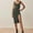 Army Green, variant on European And Border Foreign Trade 2024 Summer New Square Neck Solid Color Knitted Thread Slim Stretch Slit Dress Dresses for Beach Woman Dresses Short for Women Casual Short Sleeve Dress Dresses Women