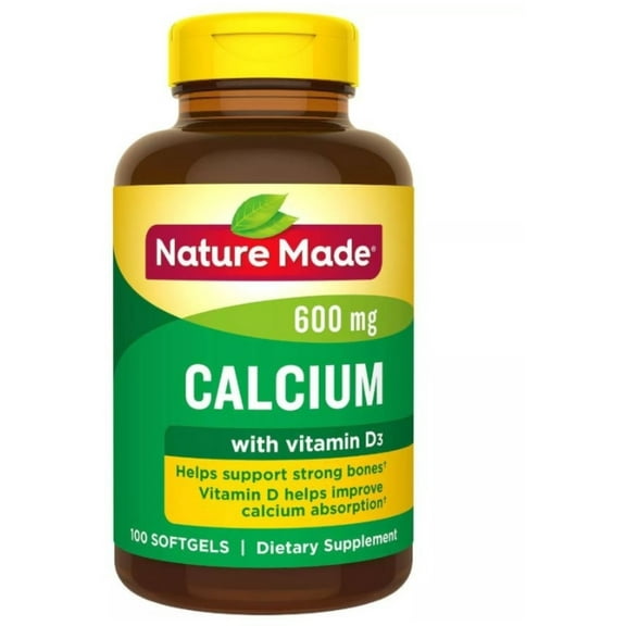 6 Pack - Nature Made Calcium 600 mg With Vitamin D Liquid Softgels 100 ea