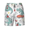 thumbnail image 4 of Lsque Mens Swim Trunks Music Lover Dinosaur Pattern - Bathing Suit Compression Liner - Beach Swim Shorts Swimwear - (S-3XL) - Stretch Quick Dry -Medium, 4 of 9