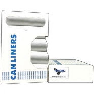 Trash Bag Can Liners, Hi Density (HDPE), 60 Gallon, 38" x 60", 17 MIC, Coreless Rolls - Case of 200 Liners