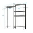 thumbnail image 5 of IVV Over The Washer and Dryer Storage Shelf, Laundry Room Drying Rack, 3 Tier Adjustable Height Shelving Bathroom Space Saving Rack with Wire Basket and 2 Hooks, 57.5"L x 13.78"W x 76.4"H, Black, 5 of 7