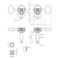 thumbnail image 3 of GOTOH Guitar Pegs Cruson Type Open Gear 06M Button 3+3 Nickel (28362NX) SE780-06M-N, 3 of 3