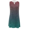 thumbnail image 4 of TAGOLD Womens Summer Dress,Plus Size Casual Dress for Womens,Fashion Women Casual Sexy Round Neck Printing Dresses Summer Sleeveless Pullover Dress Green S, 4 of 5