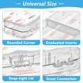 thumbnail image 4 of Plastic Pencil Box Large Capacity Pencil Boxes Clear Boxes with Snap-Tight Lid Stylish Office Supplies Storage Organizer Box Small Watercolor Splashes and Dots, 4 of 7
