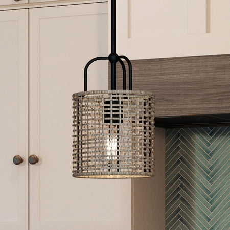 

Luxury Bohemian Pendant 12.625H x 8W with Transitional Style Midnight Black UHP3962 by Urban Ambiance