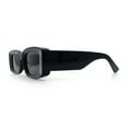 thumbnail image 6 of Womens Beveled Rectangle Mod Thick Plastic Fashion Sunglasses All Black, 6 of 8