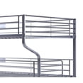 thumbnail image 6 of Industrial 3 Tier Bunk Bed with Curved Metal Frame and Guardrails, Silver, 6 of 7