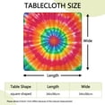thumbnail image 2 of Colorful Rainbow Tie Dye Spiral Pattern Square Fitted Tablecloth with Elastic Edge,Square Table Cover,Washable Elastic Table Cover for Home Kitchen Party Decor 34"x34", 2 of 6