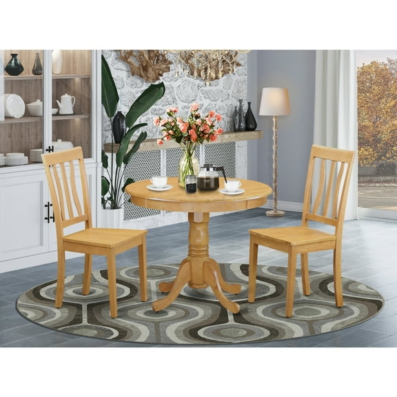 3-Piece Kitchen Dining Set - Round Table & 2 Chairs - 36 Inch