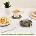 thumbnail image 6 of Haosy Set of 6 Drink Woven Coaster with Holder Heat Resistant Non-Slip Bar Coasters 4 Inches Elk at Water Edge in Forest, 6 of 7