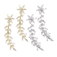 thumbnail image 4 of Crawler Earrings Copper Rhinestone Women Earrings Wedding 2Pairs, 4 of 8