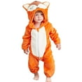 thumbnail image 1 of Combinaison à Capuche en Flanelle pour Bébé Unisexe, Costume d'Animal Hiver Automne, Cosplay, Renard, 70 cm, 1 of 5