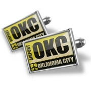 Cufflinks Airportcode OKC Oklahoma City - NEONBLOND