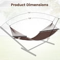 thumbnail image 3 of Gymax Caribbean Hammock for Outside 10 ft Double Hammock w/ Spreader Bar for Patio Brown, 3 of 10