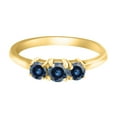 thumbnail image 3 of Aonejewelry 0.50 Ct. Ttw Blue Diamond Three Stone Ring In 10K Yellow Gold, 3 of 4