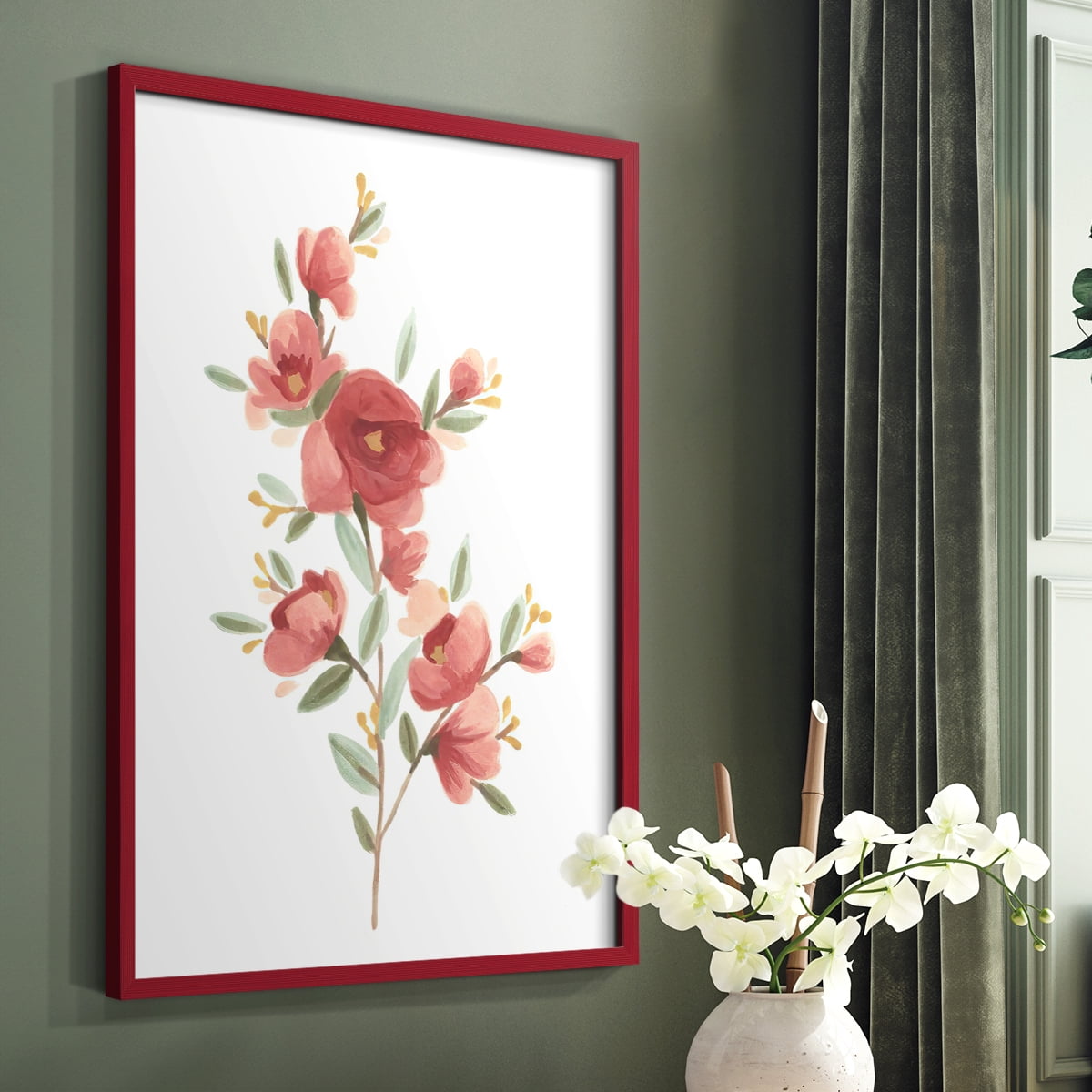 Wildflower Sprig IV Framed Print - Solid Wood in Single Picture Frame Solid Wood 2 Framed Print