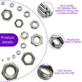 thumbnail image 3 of 100pcs M5 x 8mm 304 Stainless Steel Thin Hex Nut - Coarse Thread, Full Thread, Low Profile, 3 of 5