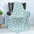 thumbnail image 4 of Floral Soft Flannel Fleece Throw Blanket, Repeating Formations of Botanical Plants on a Plain Background, Cozy Plush for Indoor and Outdoor Use, 60" x 80", Sea Blue and Dark Turquoise, by Ambesonne, 4 of 5
