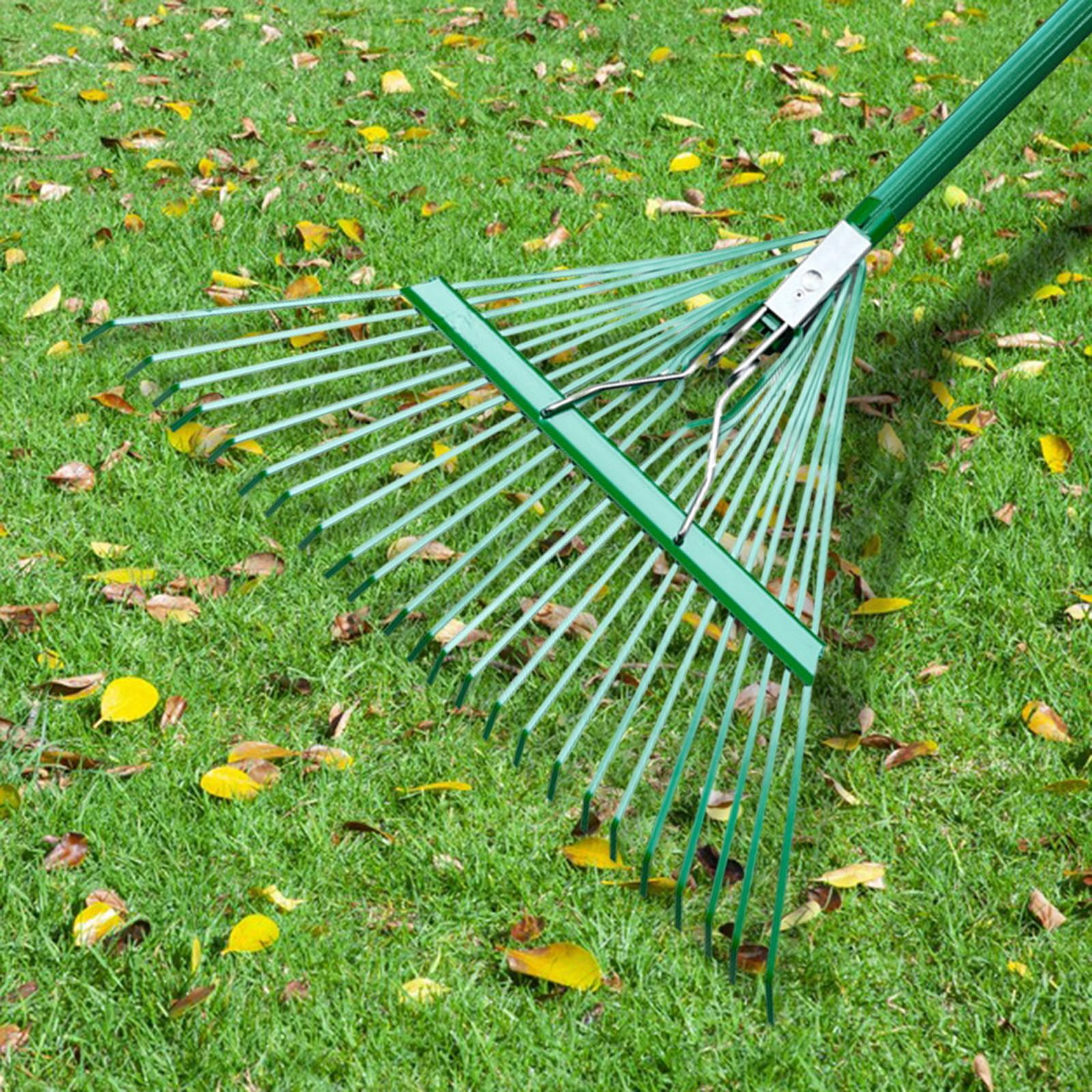 figatia Garden Leaf Rake Head Directly Replace Versatile Accessories 24 Tines Fallen Leaves Rake Gardening Tool for Yard Roof Outdoor