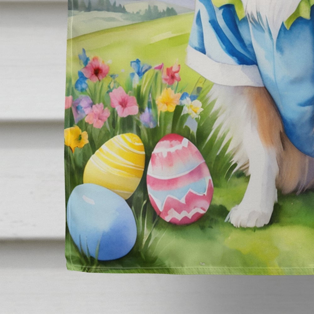 Sheltie Easter Egg Hunt House Flag 28 in x 40 in